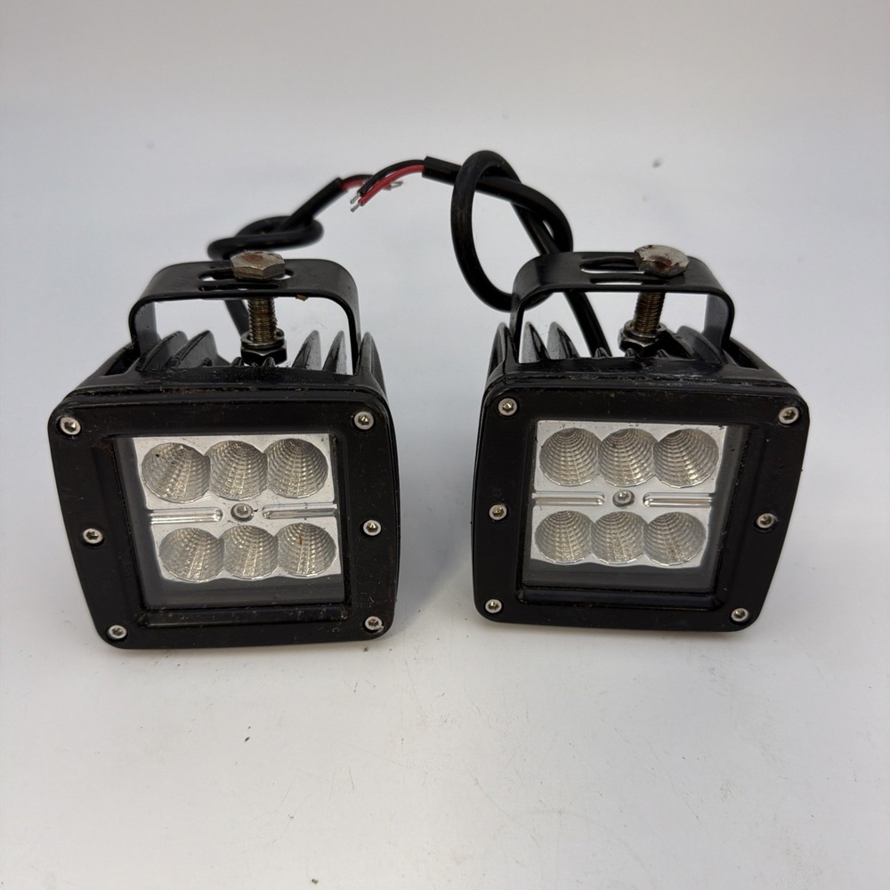 pair of 3-inch 6-LED off-road cube pod work lights